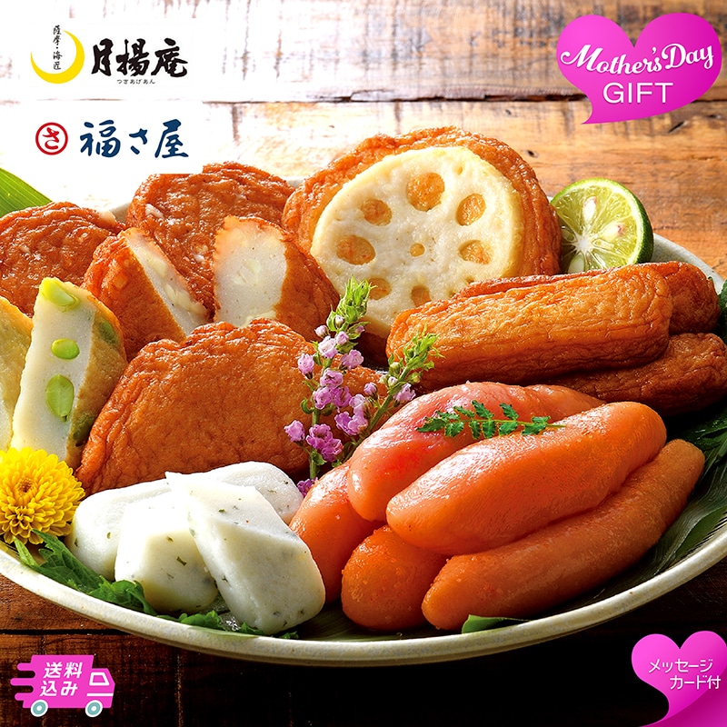 母の日 「月揚庵」さつまあげ・「福さ屋」辛子めんたいこセット 81063 TMDS10173 26MDS 送料込み