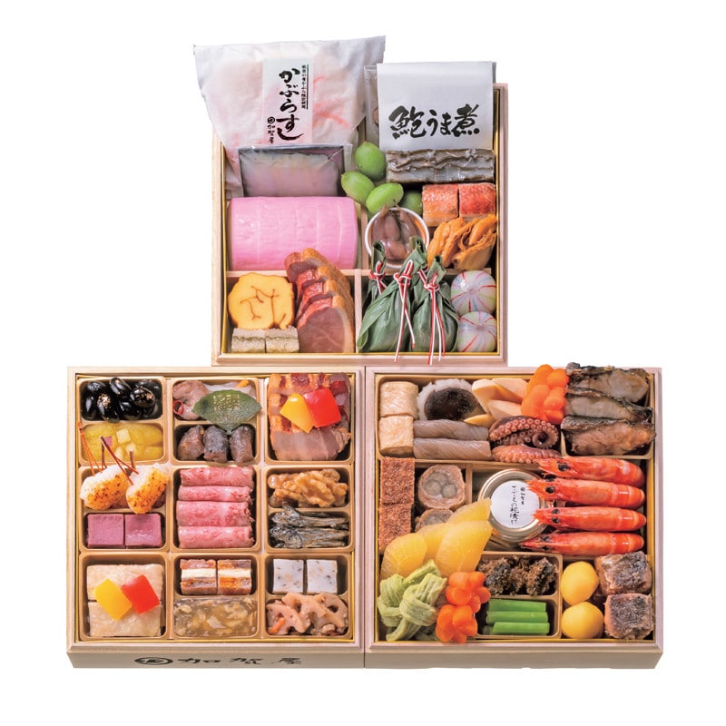 【おせち】能登半島 和倉温泉 加賀屋 (和) 三段重「きらめき」 12月31日(木)<大晦日>お届け