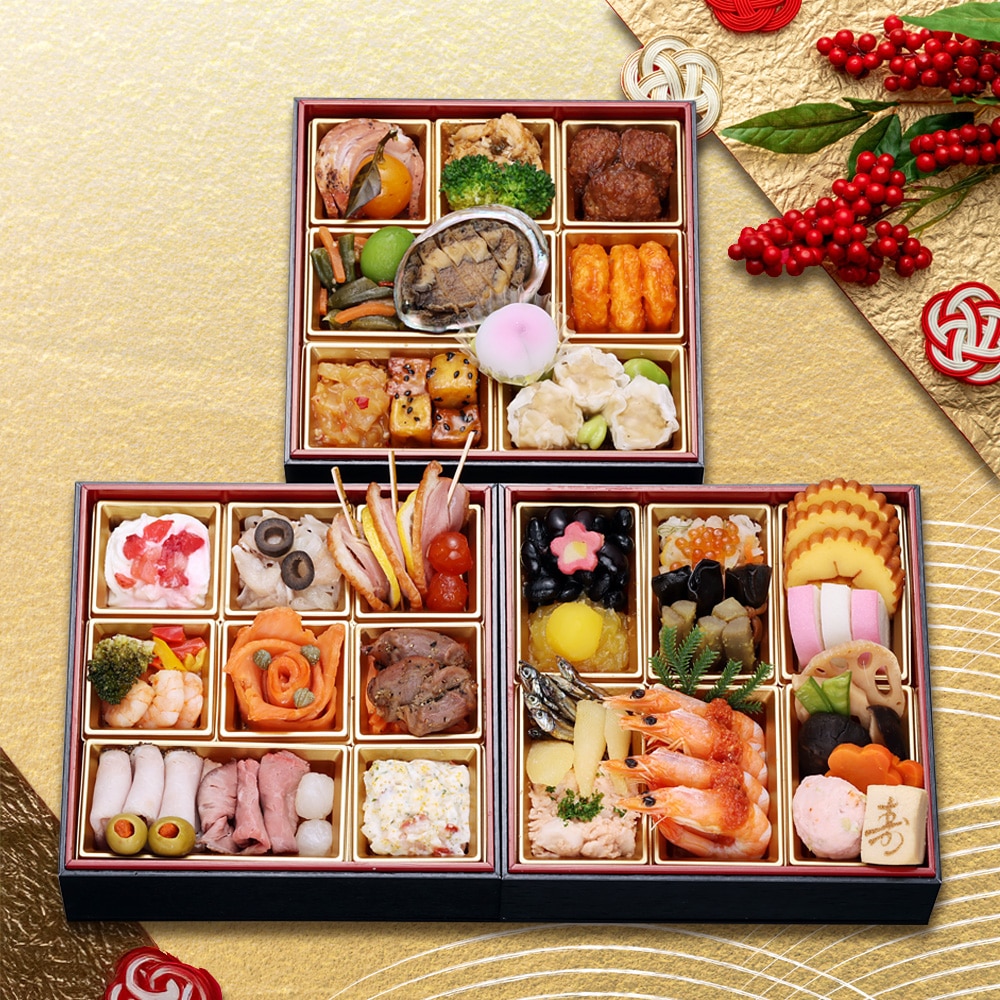 【おせち】京都3名店監修おせち 和洋中おせち 「たつみ」 三段重 (送料込)
