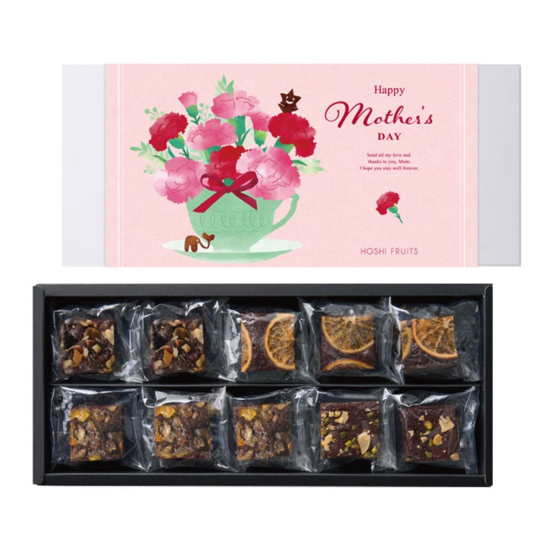 【母の日】［ホシフルーツ］母の日 ナッツとドライフルーツの贅沢ブラウニー 10個【送料込み】＜お届け日：5/7（木）～10（日）＞
