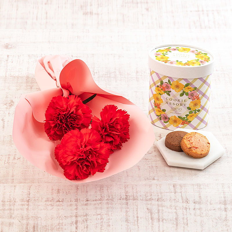 【母の日】ミニブーケ・東京フラワーブーケ「クッキーアソート」セット【送料込み】＜お届け日：5/6（水）～10（日）＞