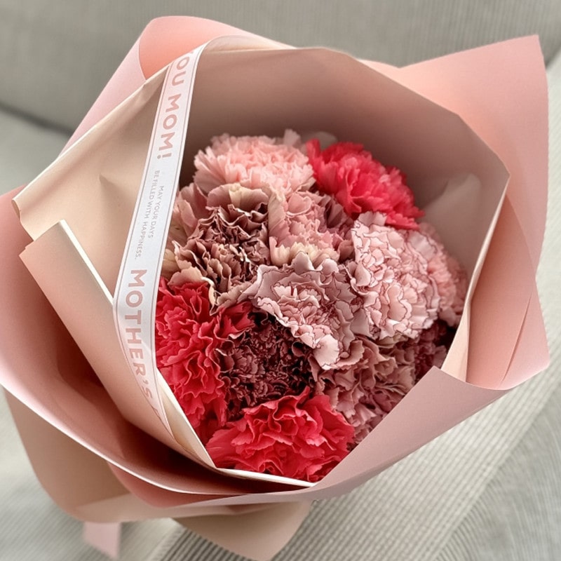 【母の日】［リンクフローリスト］ピンクダズンブーケ【送料込み】＜お届け日：5/6（水）～10（日）＞