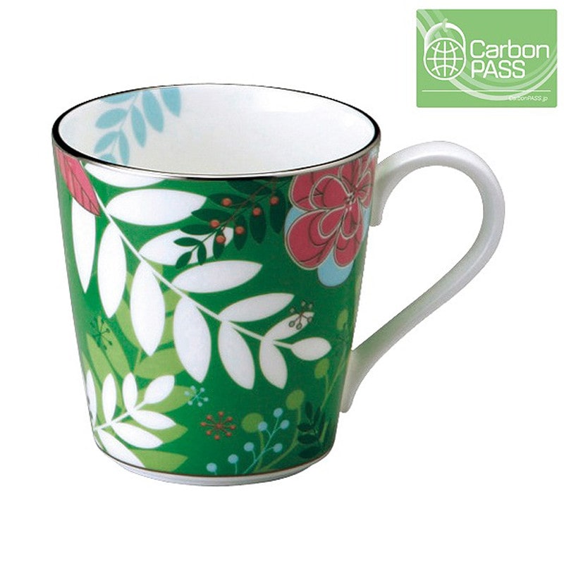 ［ナルミ］フローラルパラダイス　マグ（グリーン）