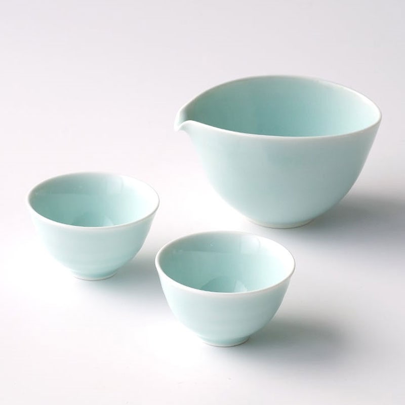 ［たち吉］青白磁　片口酒器