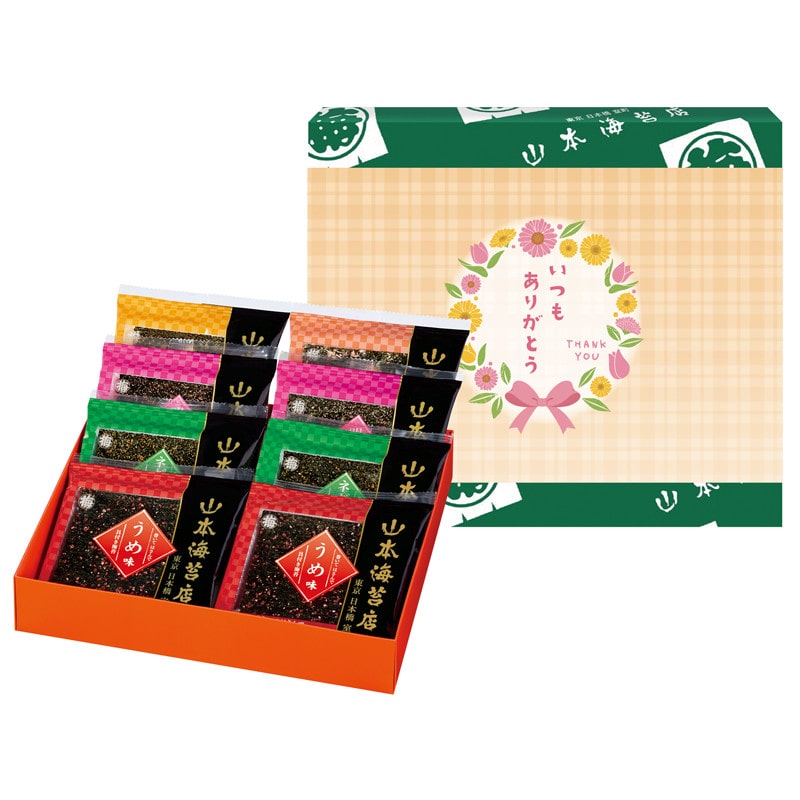 【母の日】［山本海苔店］母の日デザイン掛け紙付 具付き海苔一藻百味8袋詰合せ【池袋店舗受取】