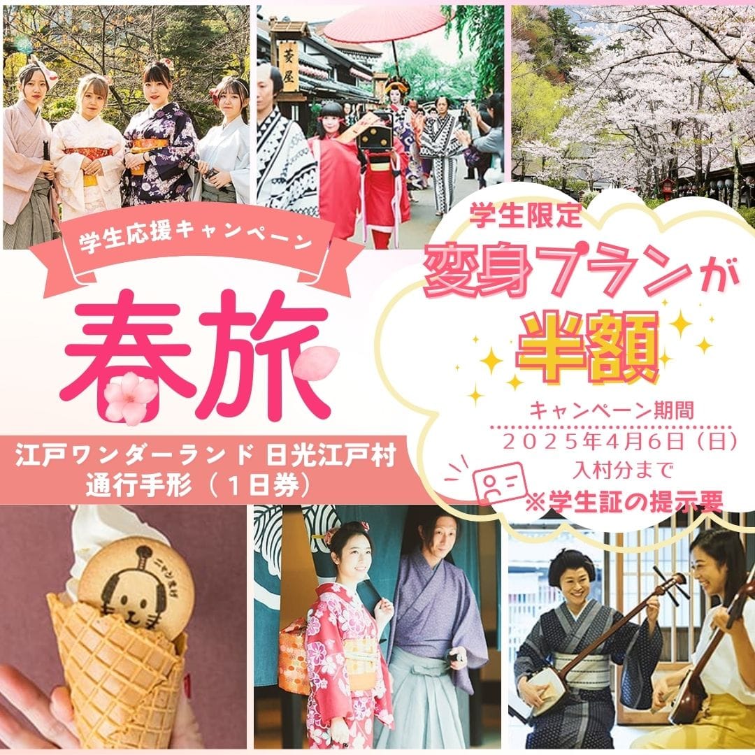 1日券】江戸ワンダーランド日光江戸村 通行手形お得前売り券 