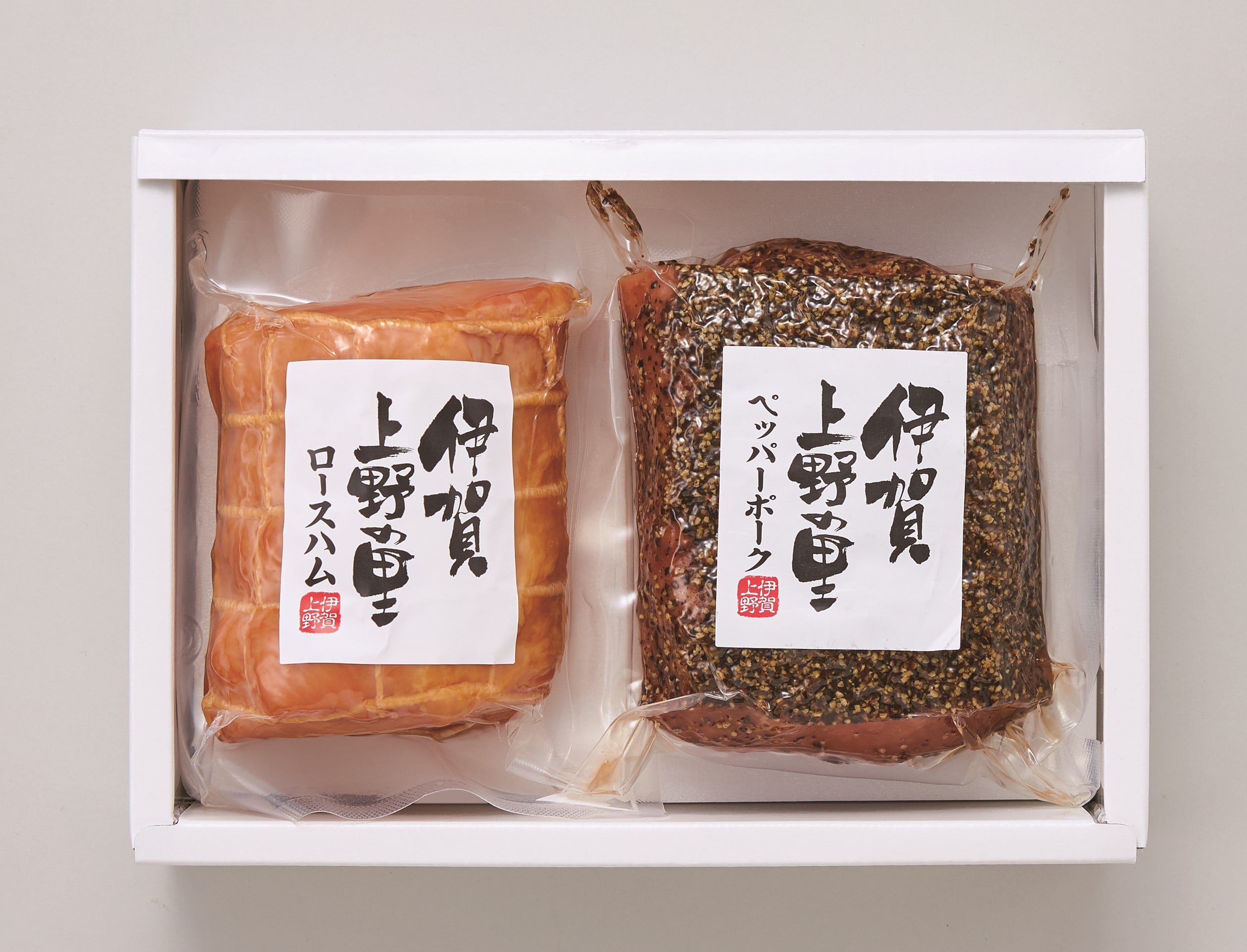 【お中元】三重「伊賀上野の里」 ロースハム&ペッパーポーク詰合せ