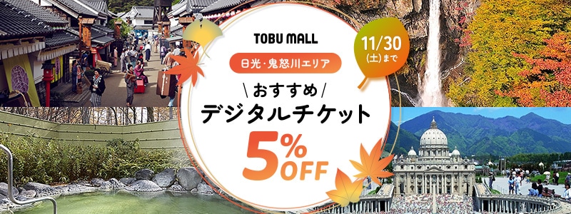 １日券】江戸ワンダーランド日光江戸村 通行手形お得前売り券（デジタルチケット）/2024年9月9日～2025年1月14日有効: TABIYOSE  TOBUMALL本店(東武トップツアーズ) | TOBU POINTがたまる！使える TOBU MALL